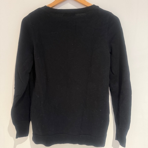 REITMANS Women Black Knit Embroidery Floral Crew Neck Pullover Sweater Size M - Picture 2 of 3